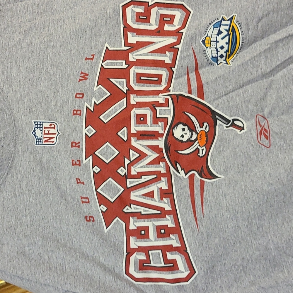 Tampa Bay Bucs 2003 Super Bowl Champions T Shirt Official Reebok Sz M